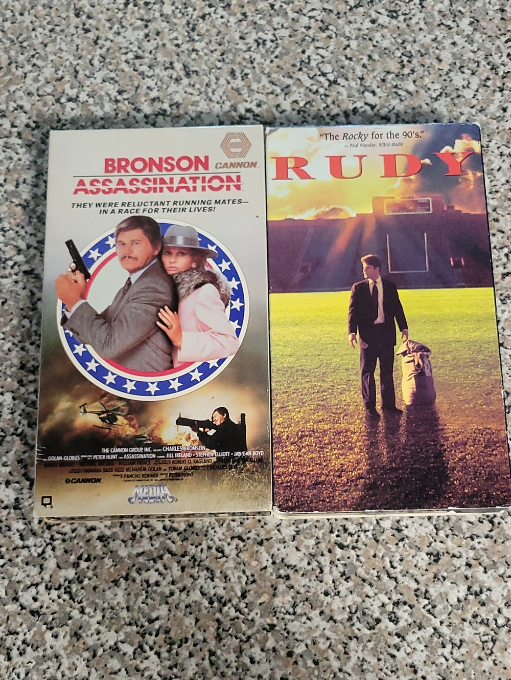 Assassination and RUDY VHS Tapes